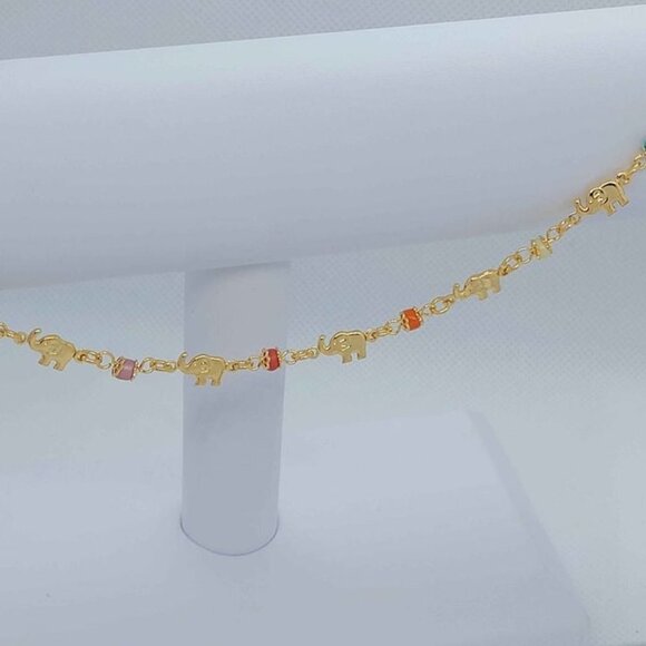 Brand New Brazilian 18k Gold Filled Multi Elephants Anklet - Picture 5 of 5